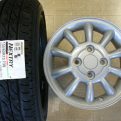 ラパン☆中古純正アルミ&新品ネクストリー155/65R13☆4本セット