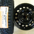 ゴツゴツ・アゲアゲ☆新品Ｒ/Ｔ　１５５/６５Ｒ１４＆中古グロス塗装スチール☆４本